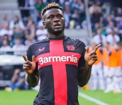 Victor Boniface celebrating a goal