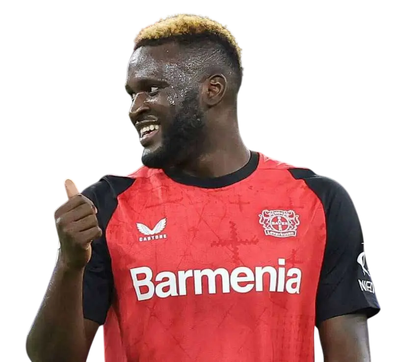 Victor Boniface — Bayer Leverkusen striker celebrating a goal